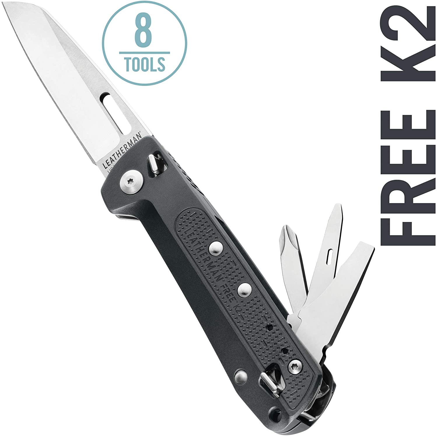 Leatherman Free K2 Multitool Black Made in USA (8 Tools) Leatherman